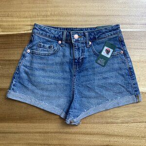 Wild Fable Junior Teens High-Rise Rolled Cuff Blue Denim Shorts Size 00 XXS